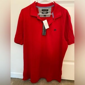 NWT Mens Banana Republic Standard Fit Pique Polo XL Red